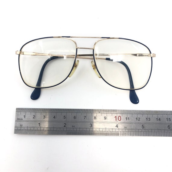 Vintage Mens Pilot Eyeglasses Glasses Frames Blue… - image 7