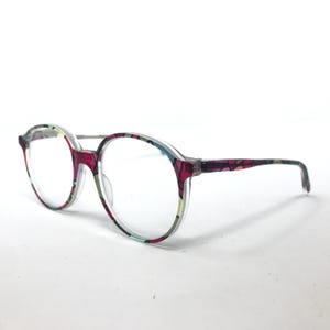 Vintage Spectrum 007 Eyeglasses Glasses Frames Pink Flecked Round Eyeglasses Frame Retro