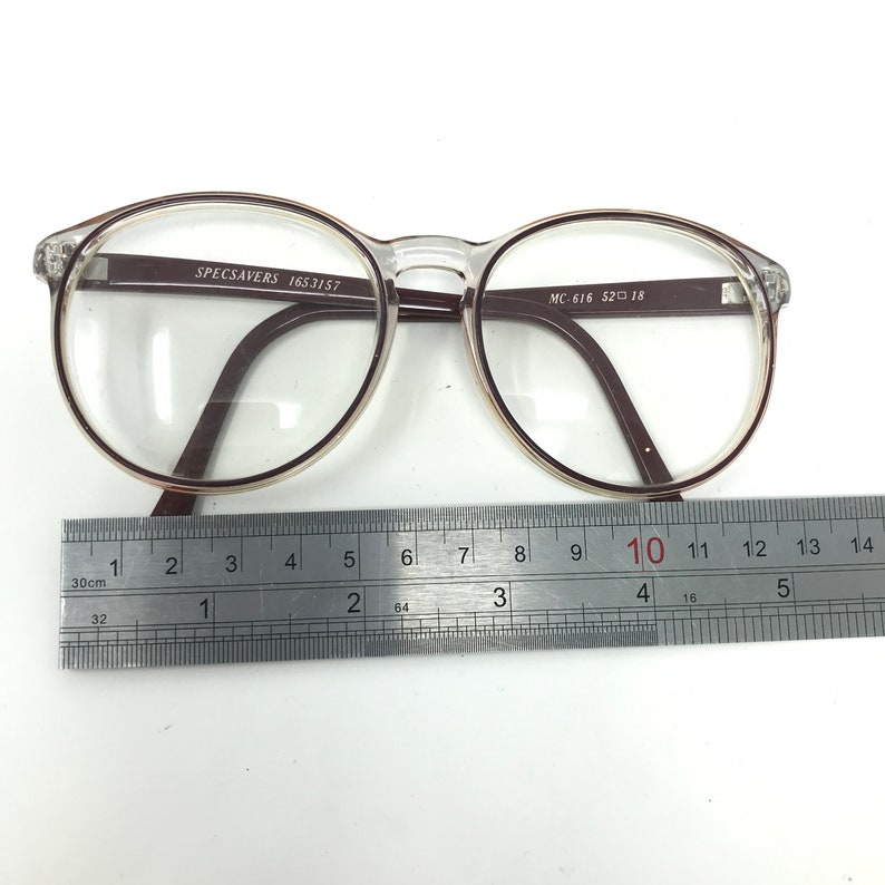Vintage Specsavers MC-616 glasögonbåge röd rund panto begagnade glasögonbågar retro bild 7