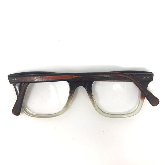 Vintage Mens Geek Eyeglasses Glasses Frames Brown… - image 6