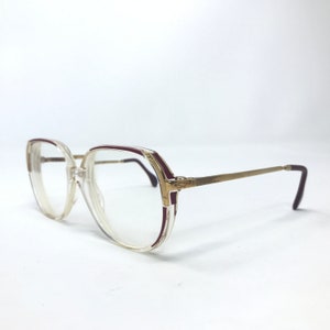 Vintage Hans Stepper F320 Eyeglasses Glasses Frames Red Clear Square Eyeglasses Frame Retro