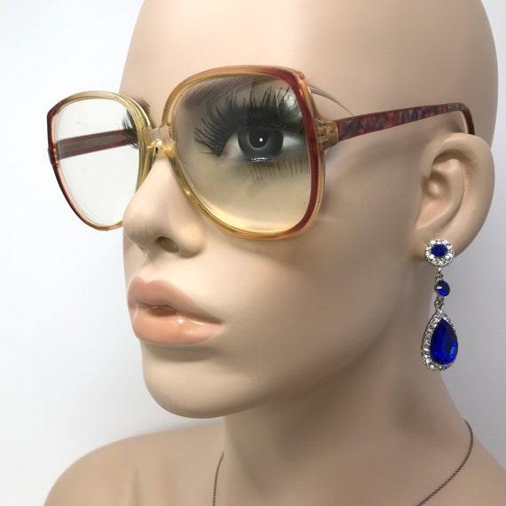 Vintage Tina Eyeglasses Glasses Frame Red Clear S… - image 1