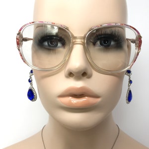 Vintage Damskie Okulary Oprawki Okularów Przezroczyste Różowe Kwadratowe Używane Oprawki Okularów Retro