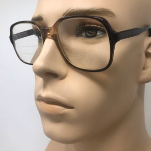 Vintage AO Mens Eyeglasses Glasses Frame Brown Square Used Eyeglass Frames Retro