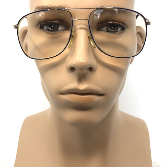 Vintage Mens Pilot Eyeglasses Glasses Frames Blue… - image 1
