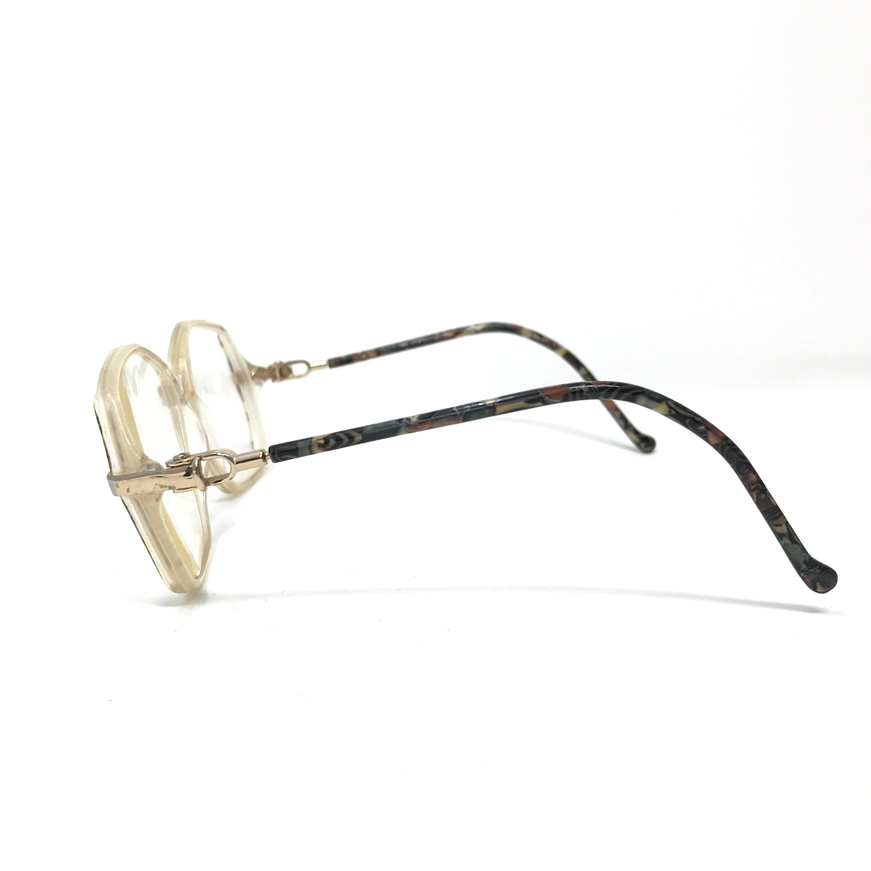 Vintage Square Eyeglasses Glasses Frame Clear Brown Used Etsy