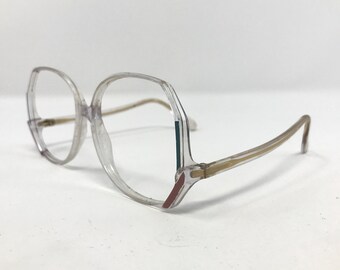 Vintage Silhouette M1163 Brillengestelle Klarer, übergroßer Tropfenbügel-Brillenrahmen Retro