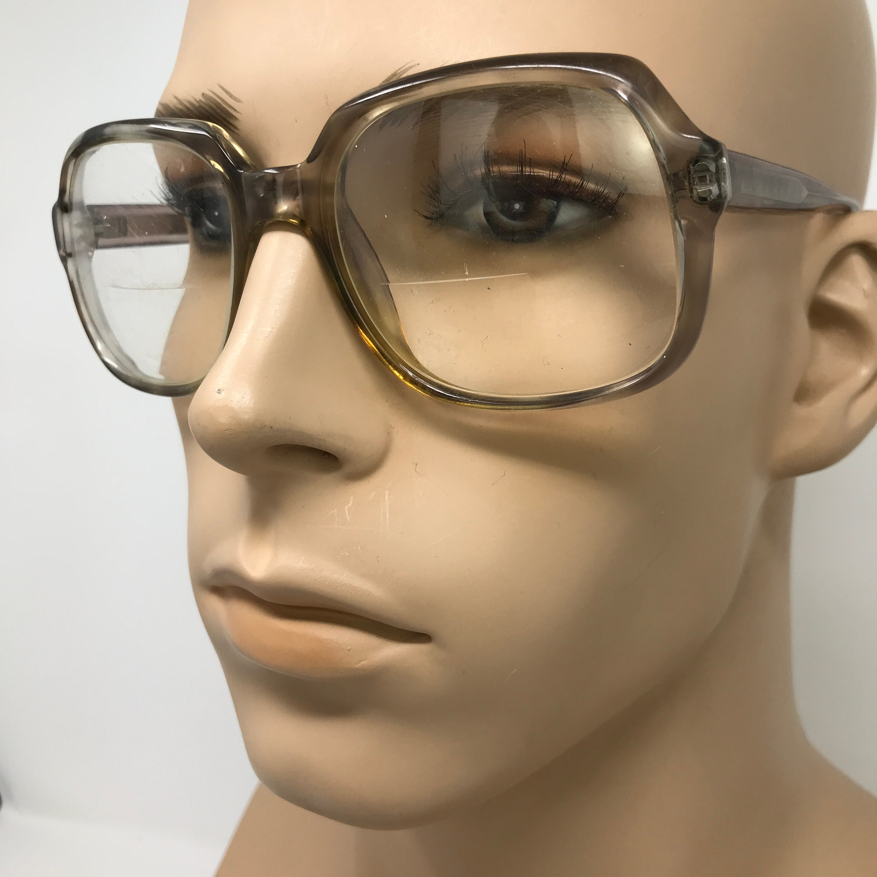 Vintage Vertex Eyeglasses Glasses Frames Brown Geek Eyeglasses Frame