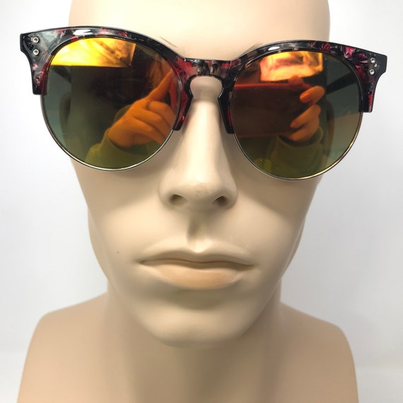 Vintage DZ2039 Sunglasses Black Pink Oversize Bro… - image 2
