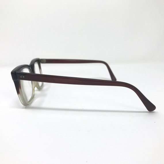 Vintage Mens Geek Eyeglasses Glasses Frames Brown… - image 3