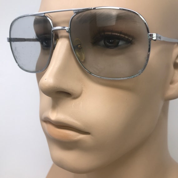 Vintage Mens Eyeglasses Glasses Frames Silver Pil… - image 2