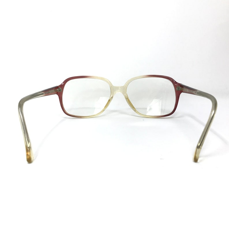 Vintage Dunelm Fred Eyeglasses Glasses Frame Red Clear Square Used Eyeglass Frames Retro image 4