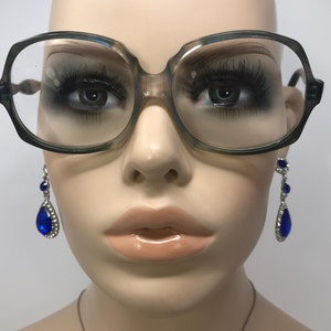 Vintage Ladies Eyeglasses Glasses Frame Green Square Horn Rimmed Used Eyeglass Frames Retro