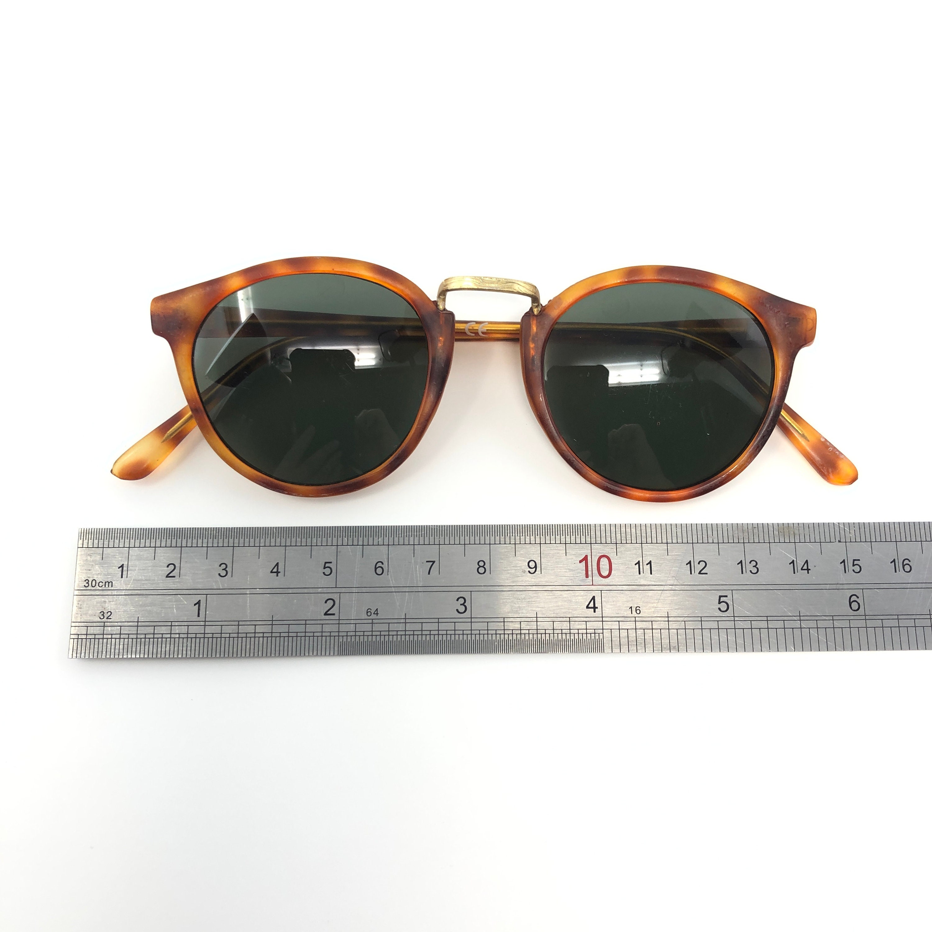 Vintage Round Panto Sunglasses Brown Tortoise Sun Shades 