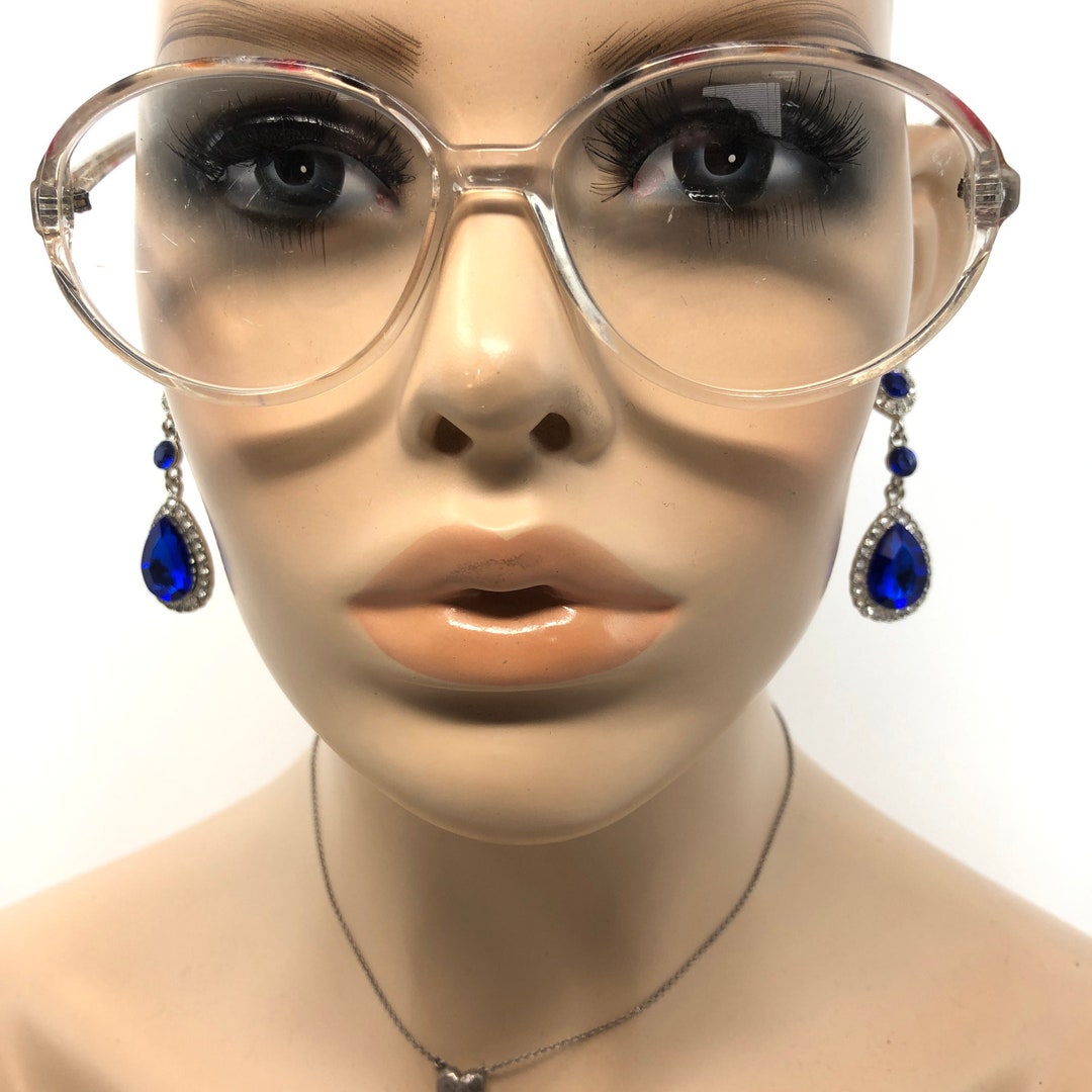 Vintage Dunelm Pru Eyeglasses Glasses Frames Clear Pink Oval Etsy