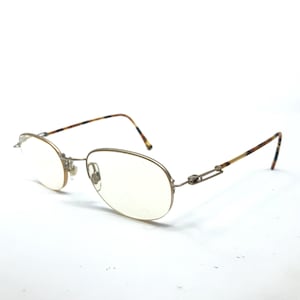 Vintage Mens Oval Eyeglasses Glasses Frames Gold Half Rim Eyeglasses Frame Retro