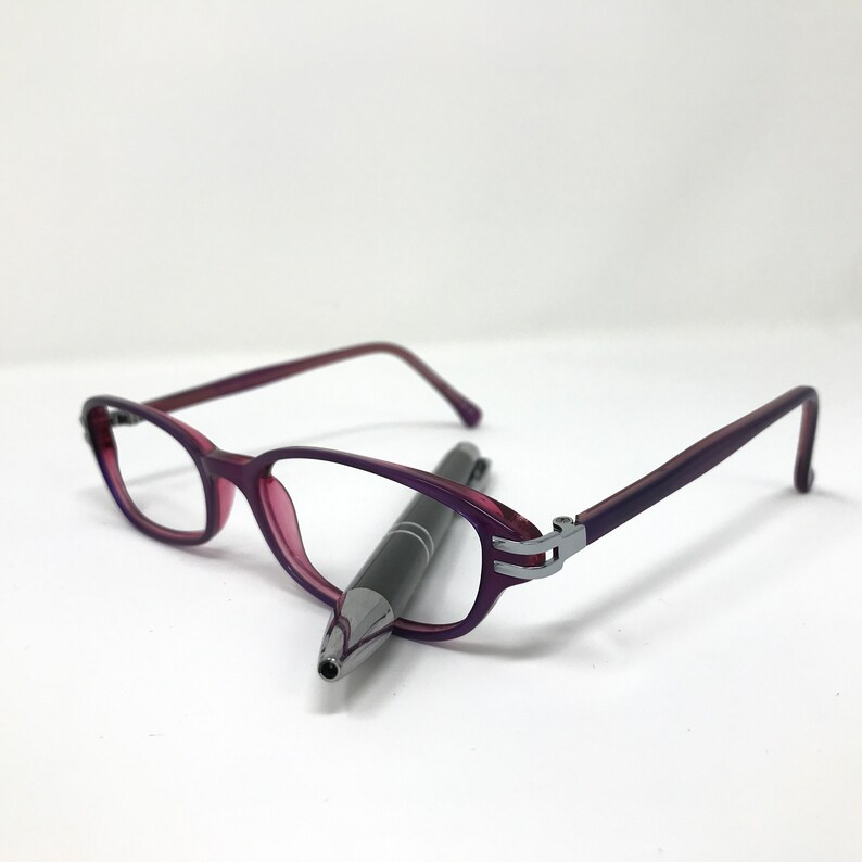 Vintage Specsavers Unisex 122 Glasögonbågar Lila Ovala Glasögonbågar Retro Herr Dam bild 4