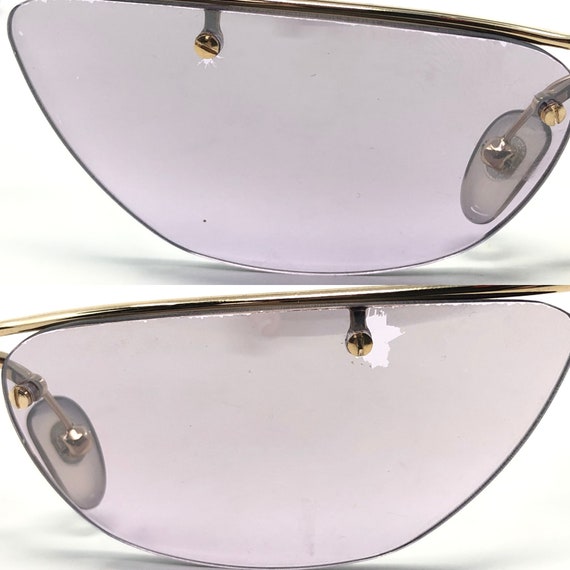 Vintage Y2k Christian Dior Flash Sunglasses Gold Cat Eye Sun