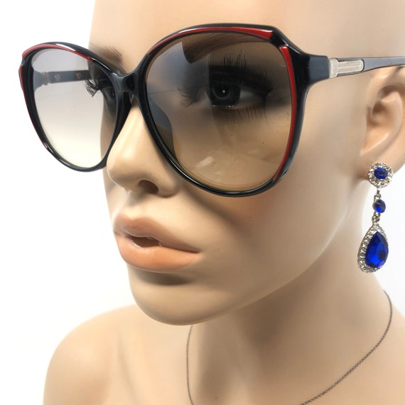 Gafas De Sol Retro Para Mujer, Montura Grande Oversized Con Lentes Degradados, Protección UV400