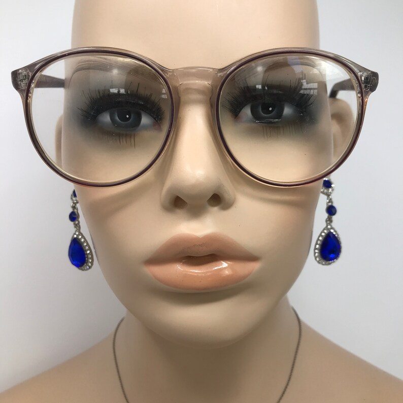 Vintage Specsavers MC-616 glasögonbåge röd rund panto begagnade glasögonbågar retro bild 1