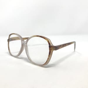 Vintage Oversized Reading Glasses Frame +3.50 Brown Used Spectacles Eyeglasses Frames Retro