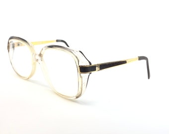 Vintage Dunelm Brillen Brillengestell Klar Gold Platz Gebraucht Brillenfassungen Retro Unisex Herren Damen