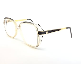 Vintage Dunelm Brillengestell, Klar Gold Quadrat Brille, Unisex