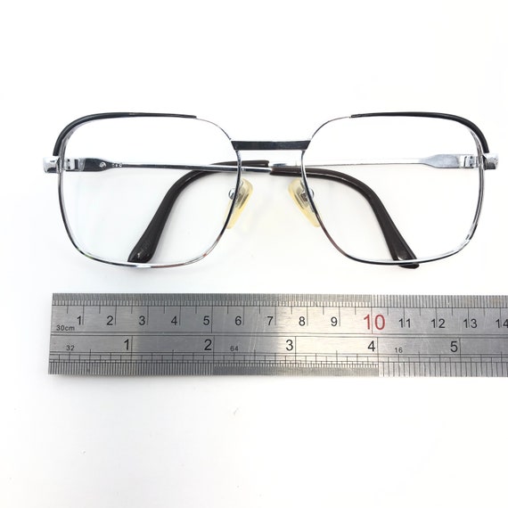Vintage Mens Eyeglasses Glasses Frames Silver Squ… - image 7