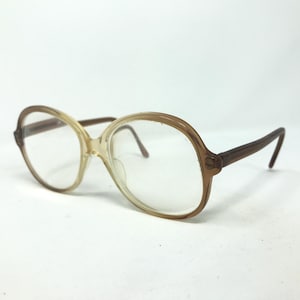 Vintage Merx PS10 Eyeglasses Frames Clear Brown Rounded Glasses Retro Frame