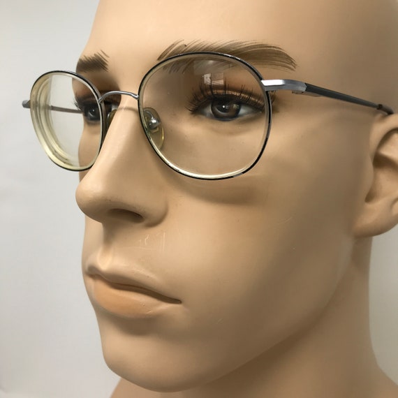 Vintage Round Eyeglasses Glasses Frame Silver Use… - image 2