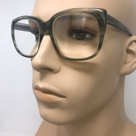 Vintage Mens Eyeglasses Glasses Frames Green Mott… - image 2