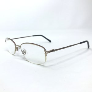 Vintage Specsavers Zandra Eyeglasses Glasses Frames Bronze Half rim Oval Eyeglasses Frame Retro