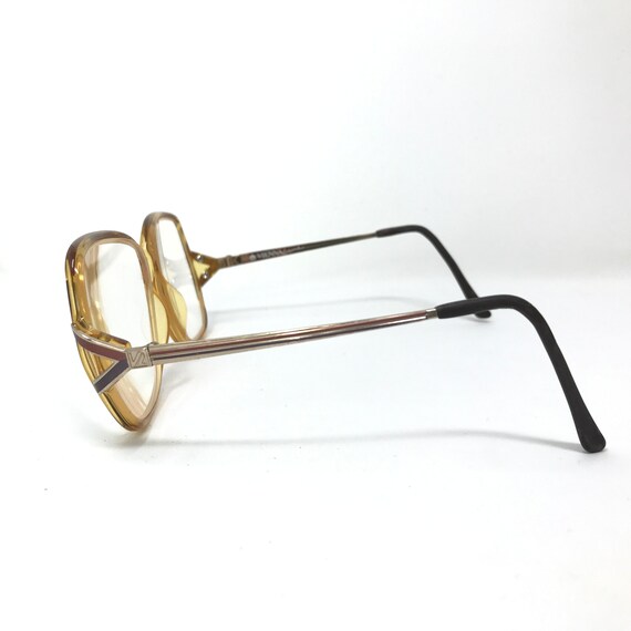 Vintage Vienna Line Eyeglasses Glasses Frame Amber Sq… Gem