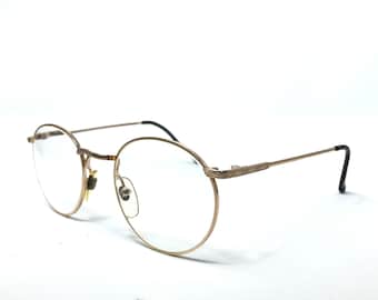 ハリーポッタータイプ眼鏡フレーム ラウンドメタルゴールド