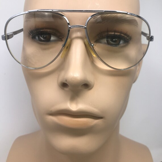 Vintage Mens Pilot Eyeglasses Glasses Frames Silv… - image 1