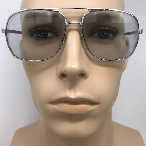Vintage Mens Eyeglasses Glasses Frames Silver Pil… - image 1