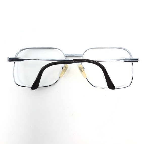 Vintage Mens Eyeglasses Glasses Frames Silver Squ… - image 6