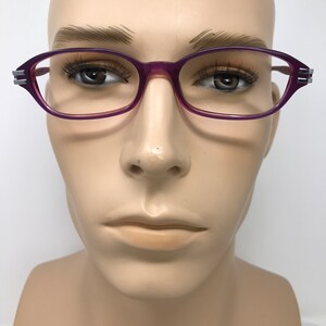 Vintage Specsavers Unisex 122 Glasögonbågar Lila Ovala Glasögonbågar Retro Herr Dam bild 2