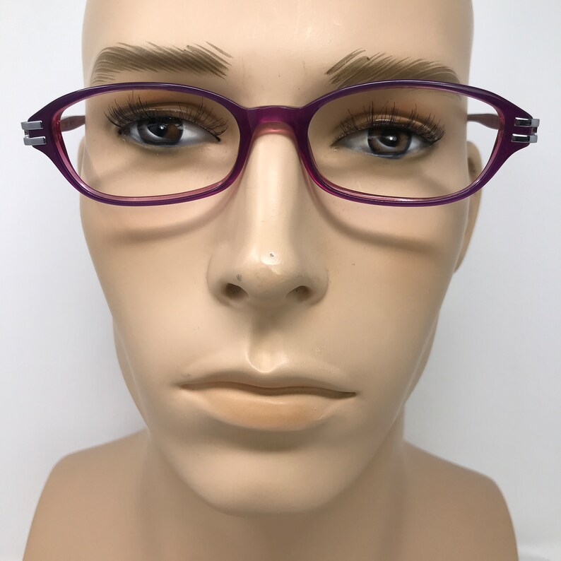 Vintage Specsavers Unisex 122 Glasögonbågar Lila Ovala Glasögonbågar Retro Herr Dam bild 2