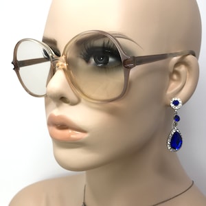 Vintage Framex Princess Okulary Oprawki Okularów Beżowe Przezroczyste Kwadratowe Używane Oprawki Okularów Retro