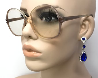 Vintage Framex Princess Eyeglasses Glasses Frame Beige Clear Square Used Eyeglass Frames Retro