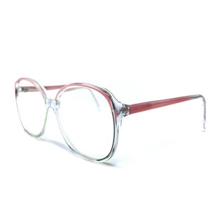 Vintage Ladies Oversized Eyeglasses Glasses Frames Pink Clear Eyeglasses Frame Retro