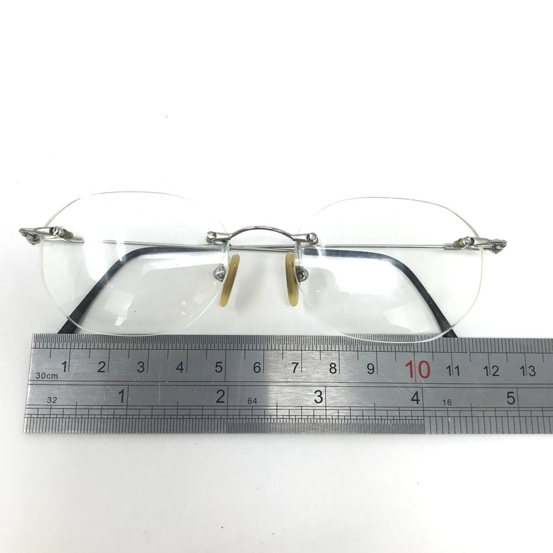 Suntan Rimless Frame Vintage Rimless Eyeglasses Glasses Frame Silver Metal Used Eyeglass ...