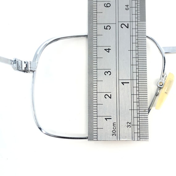 Vintage Mens Eyeglasses Glasses Frames Silver Squ… - image 8