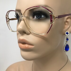 Vintage Specsavers Gaynor Eyeglasses Glasses Frames Red Square Eyeglasses Frame Retro image 2