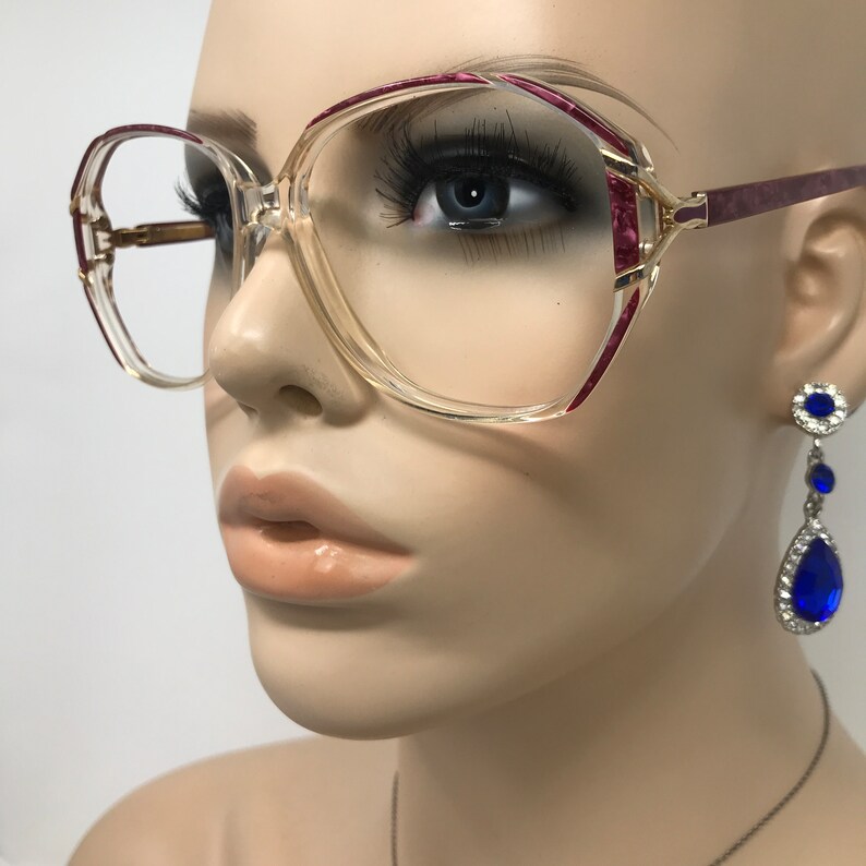 Vintage Specsavers Gaynor Eyeglasses Glasses Frames Red Square Eyeglasses Frame Retro image 2