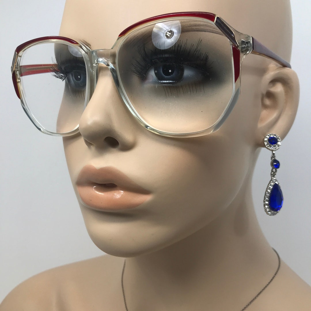 Vintage Oversize Eyeglasses Boots Clover Glasses Frame Clear Etsy