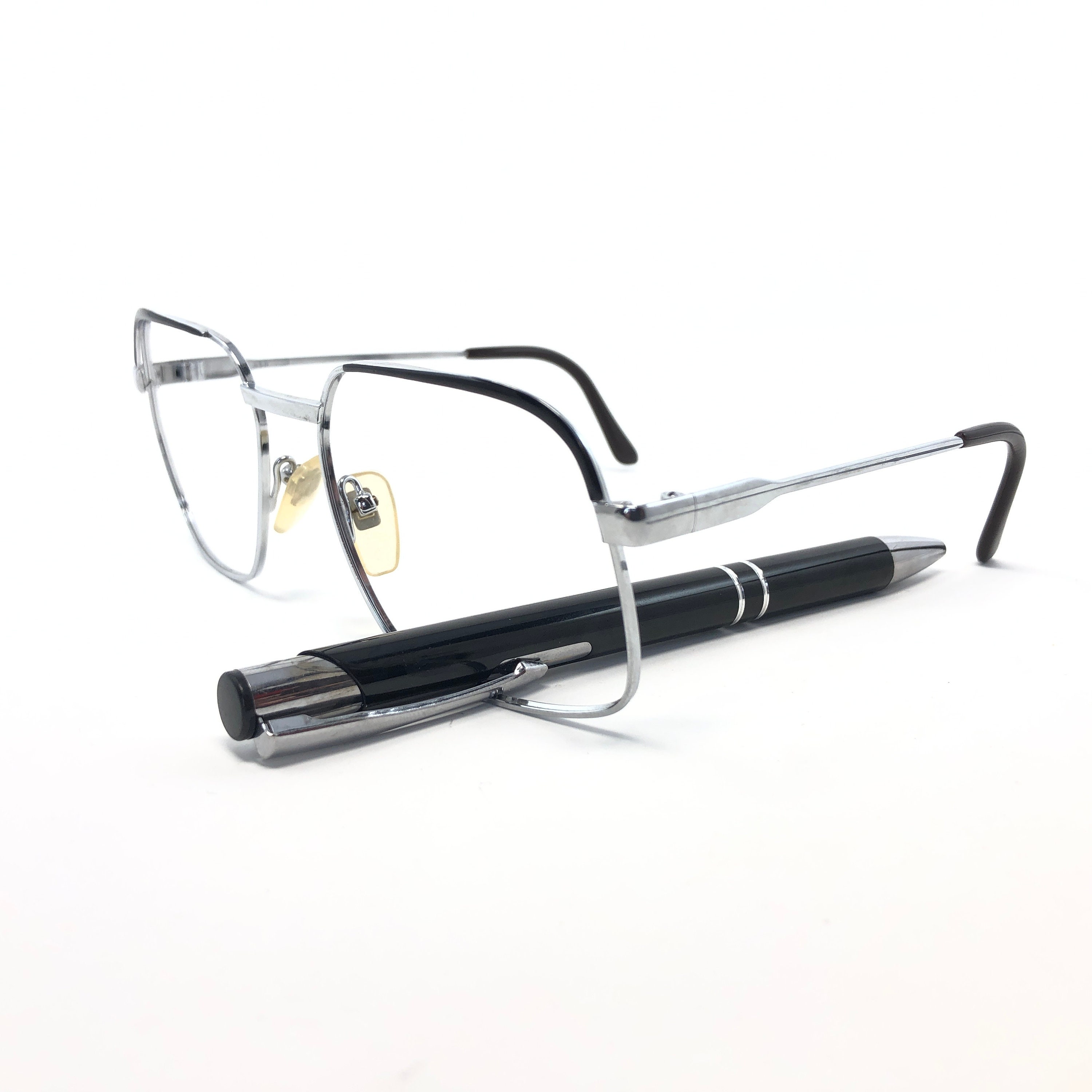 Uomo Classico Vintage 80's Rétro Stile Lenti Trasparenti Occhiali di