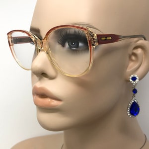Vintage Safilo Elasta Eyeglasses Glasses Frame Red Clear Square Used Eyeglass Frames Retro Italy