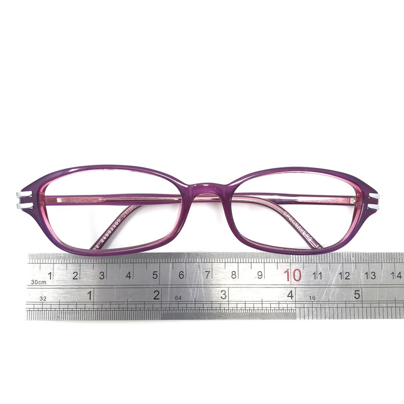 Vintage Specsavers Unisex 122 Glasögonbågar Lila Ovala Glasögonbågar Retro Herr Dam bild 7